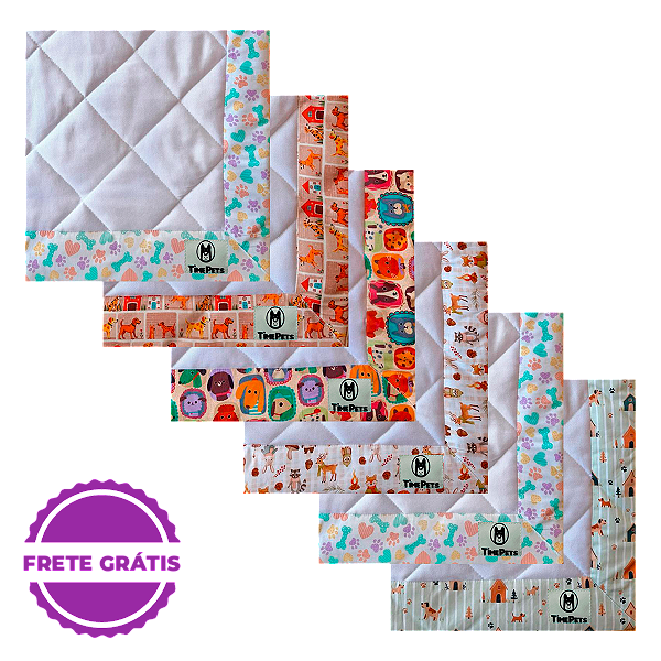 Kit 6 un Tapete Higiênico Lavável 100% Algodão | Variados II