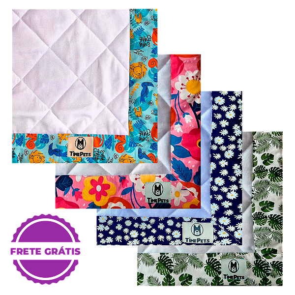 Kit 4 un Tapete Higiênico Lavável 100% Algodão | Variados I