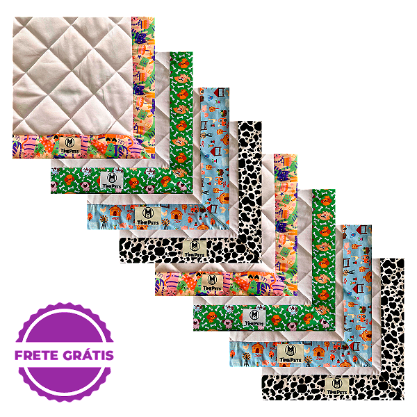 Kit 8 un Tapete Higiênico Lavável 100% Algodão