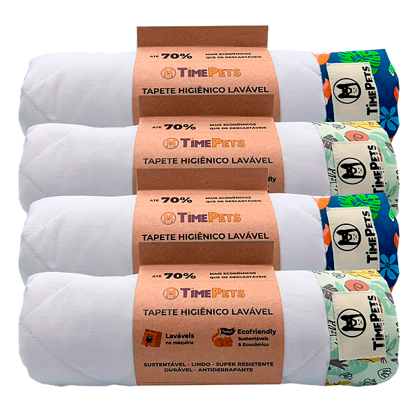 Kit 4 un Tapete Higiênico Lavável 100% Algodão | Variados II