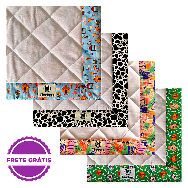 Kit 4 un Tapete Higiênico Lavável 100% Algodão | Variados