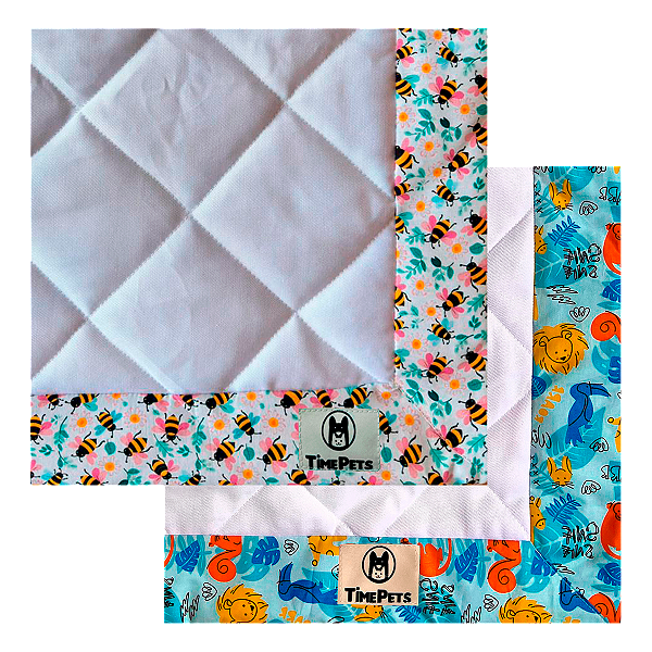 Kit 2 un Tapete Higiênico Lavável 100% Algodão | Bichinhos