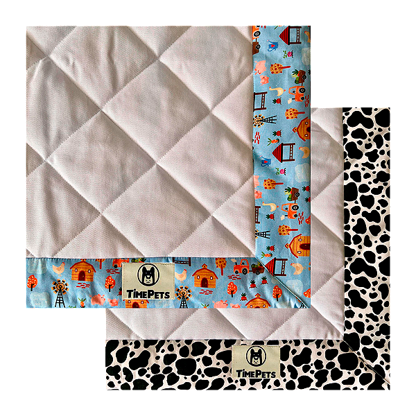 Kit 2 un Tapete Higiênico Lavável  100% Algodão | Fazendinha