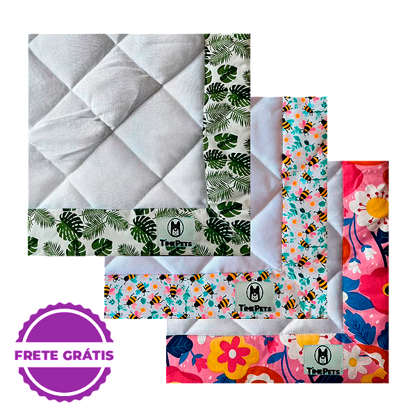 Kit 3 un Tapete Higiênico Lavável 100% Algodão | Variados I