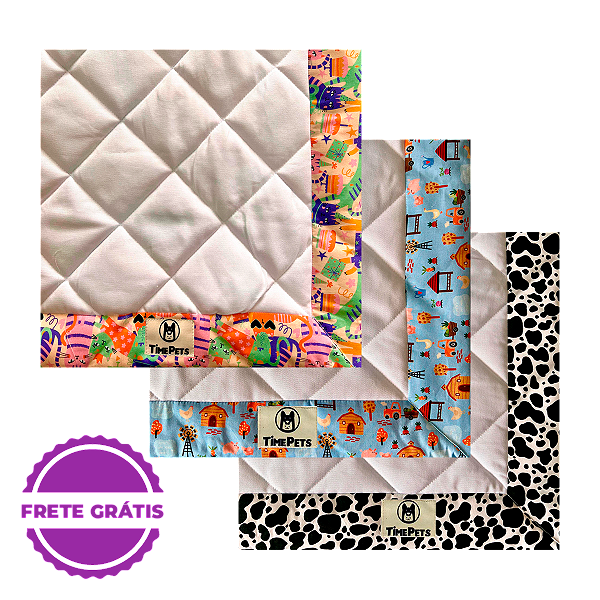 Kit 3 un Tapete Higiênico Lavável  100% Algodão | Doguinhos II