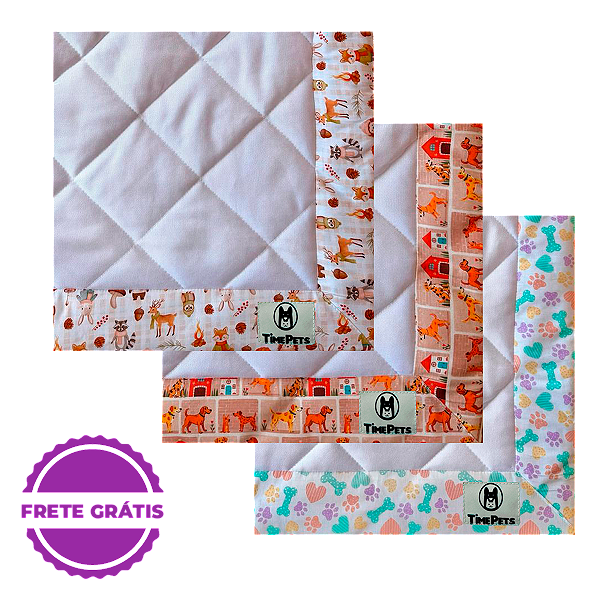 Kit 3 un Tapete Higiênico Lavável 100% Algodão | Variados I