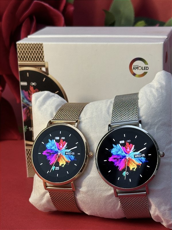 Royals Classic: Smartwatch Elegante com Tela AMOLED