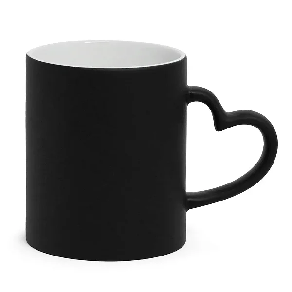 Caneca Mágica Love Preta Fosca para Sublimação 325ml - Premium