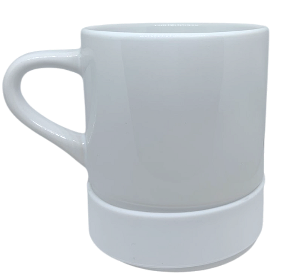 Caneca Cerâmica Interna Colorida e Base Alta de Silicone branca· 350ml