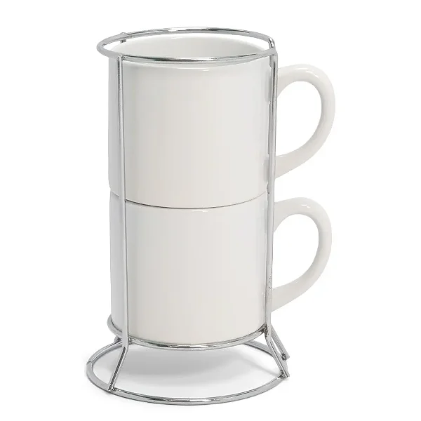 KIT 2 Xícaras London com Suporte de Metal | 200ml
