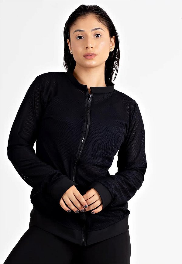 Casaco Manga Longa Dry Fitness Preto