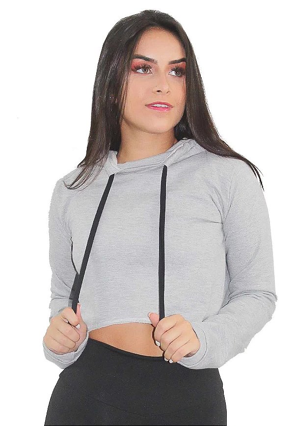 Casaco Capuz Moletom Cinza