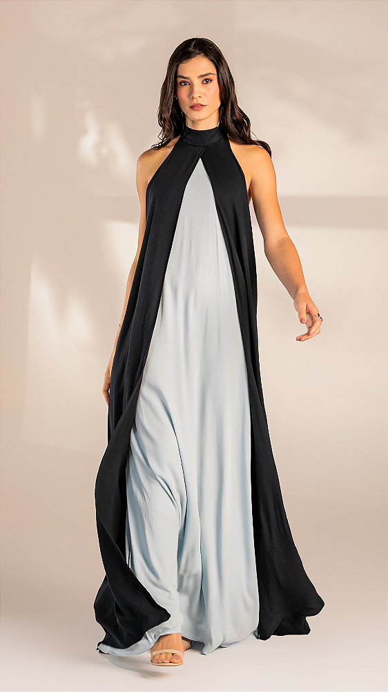 VESTIDO BICOLOR AZULI