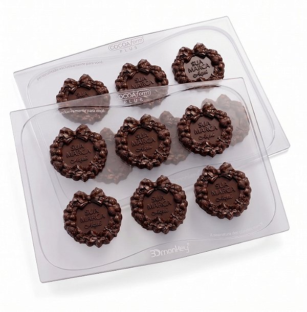 Cocoa Form Sinete Guirlanda Personalizada 6 cavidades - 4cm