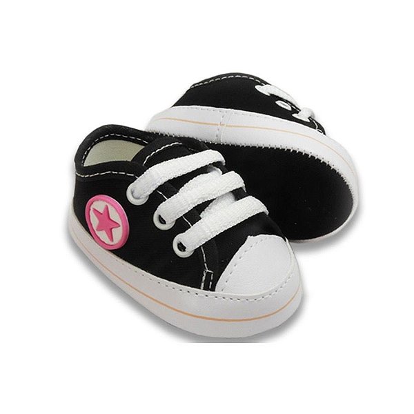 Sapatinho Bebê Antialérgico Tênis Star Preto - Ducci Baby