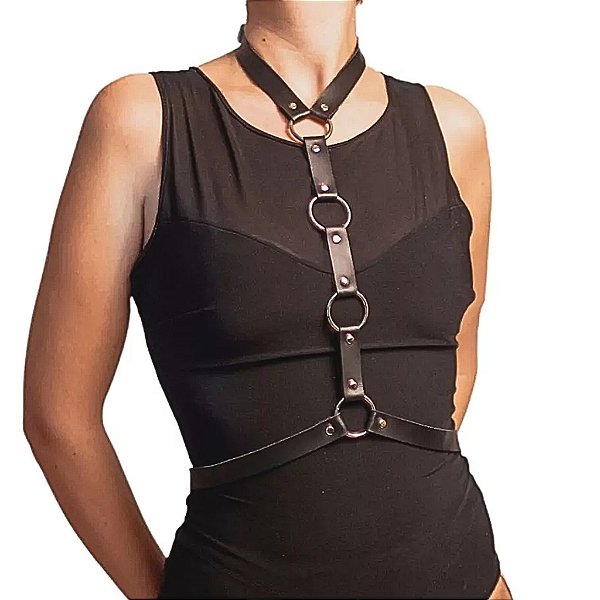 Acessório GIRL cinto busto arreio arnês ajustável gótico