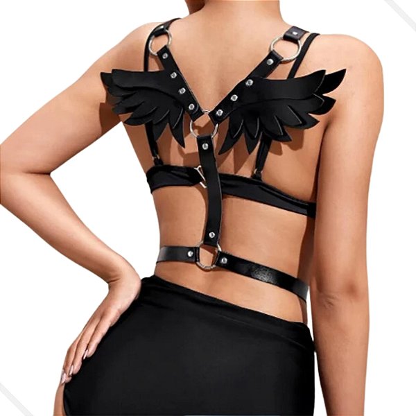 Cinto Suspensório Asa de Anjo Ajustável - Arreio Harness Feminino - Arnês - Pop Rock, Punk, Cosplay