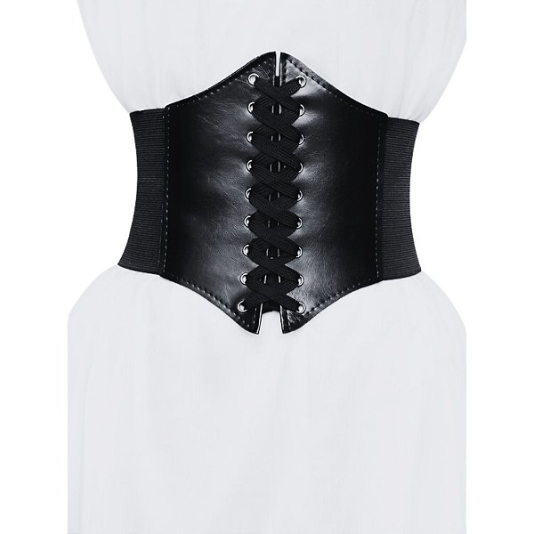 Cinta Modeladora Corset Espartilho Corpete Couro Sexy Gótico Underbust Cintura Pequeno ao Plus Size