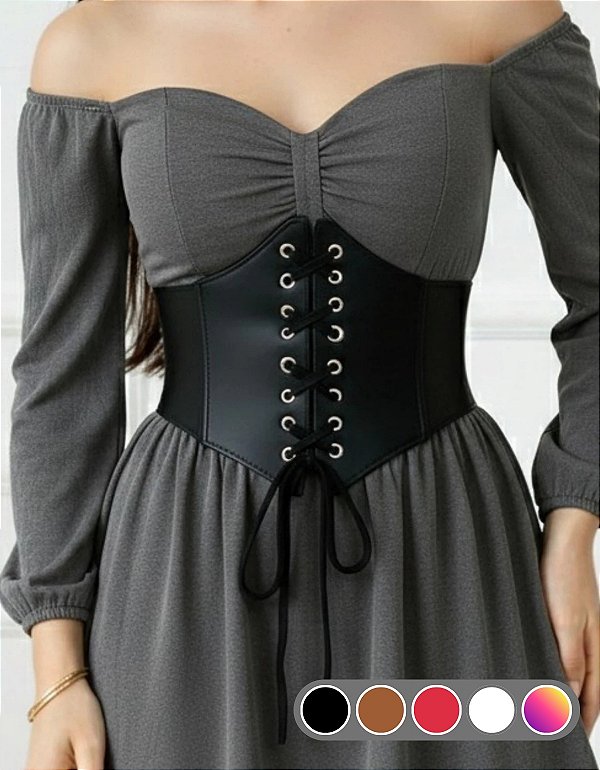 Cinta Modeladora Underbust – Couro Sintético Premium