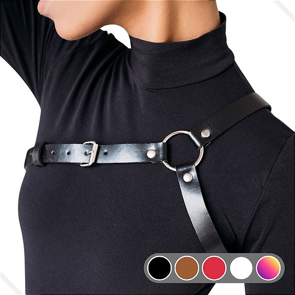 Harness Peito e Ombro Estilo Gótico – Couro Sintético Premium