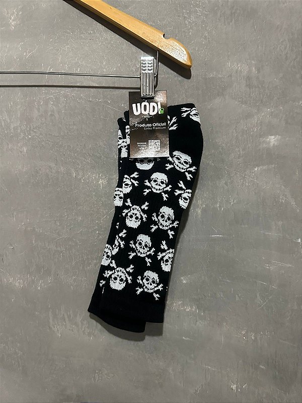 Meia Cano Longo - Skull Black