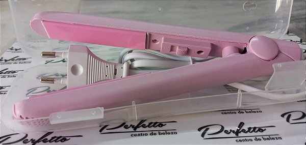 Mini Chapinha Prancha De Bolsa Portátil Cabelo Bivolt Estojo