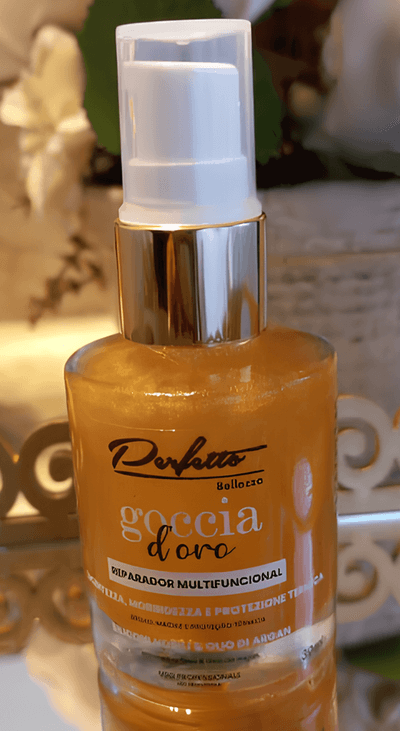 Goccia Doro óleo multifuncional protetor térmico e reparador de pontas