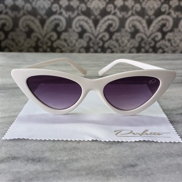 Óculos Solares Coleção Girl Boss Modelo Gatinho Branco