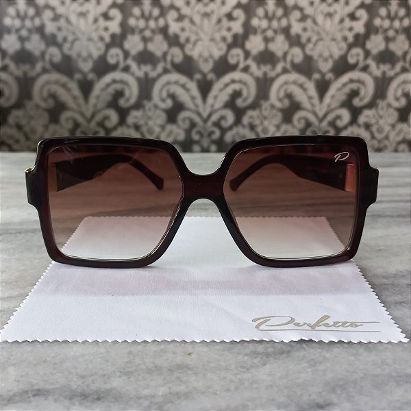 Óculos Solares Coleção Girl Boss Modelo Quadrado Marrom