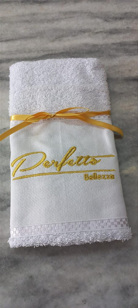 Toalha Branca Lavabo Bordada Presente