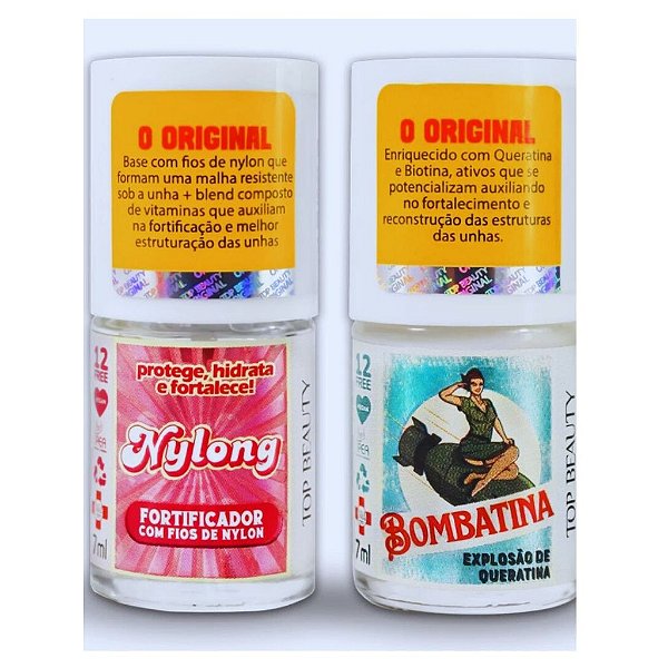 Top Beauty 2 Bases Nylong Fortificador Unha