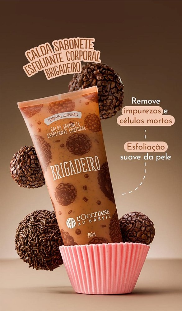 Calda sabonete esfoliante corporal Brigadeiro