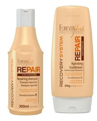 kit shampoo e condicionador force repair forever liss