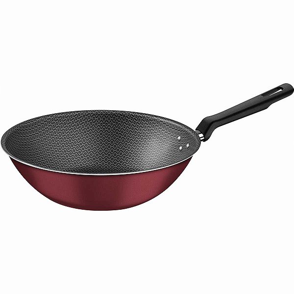 Panela Wok Tramontina Loreto Vermelha 28cm Frigideira Antiaderente