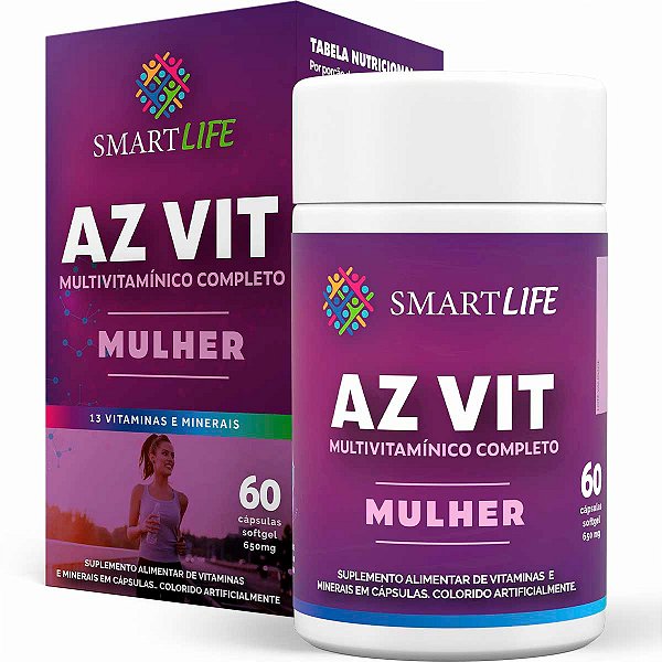 Suplemento AZ VIT Mulher Vitaminas Saúde Beleza Feminina 60 Cápsulas