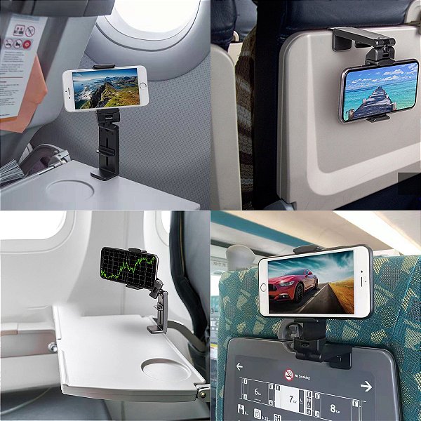 Suporte Celular Smartphone Bandeja Mesa Avião Trem Viagem com Rotação