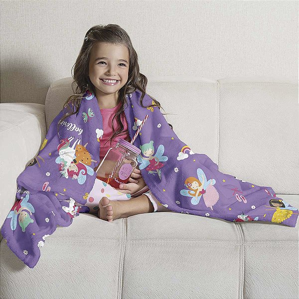Manta Fleece Sofá Lepper Sonho Encantado Super Soft Infantil