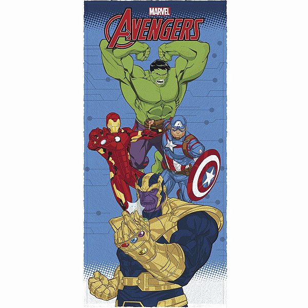 Toalha de Banho Lepper Avengers Os Vingadores 60x120cm Praia Piscina