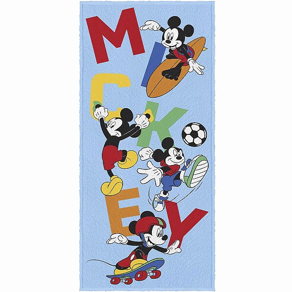 Toalha de Banho Lepper Mickey Mouse 60x120cm Infantil Praia Piscina