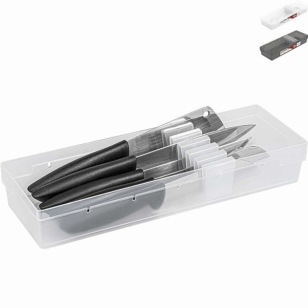Organizador de Gaveta Ordene Porta Facas com Divisória 35x11,5x5,5cm