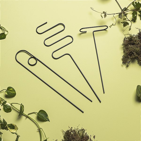 Kit 3 Suporte Haste Tutor Raiz Urban Misto para Apoiar Plantas Flores