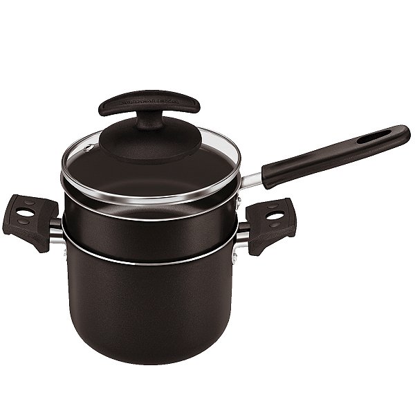 Cuscuzeira Fortaleza 12cm Caldeirão Baby Antiaderente Tampa de Vidro