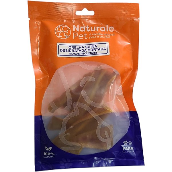 Petisco Orelha Suína Cortada Desidratada 100% Natural Pet Cães Gatos