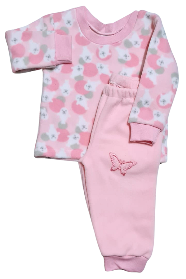 Conjunto Soft Menina - Blusa e calça com Leão Marinho Rosa