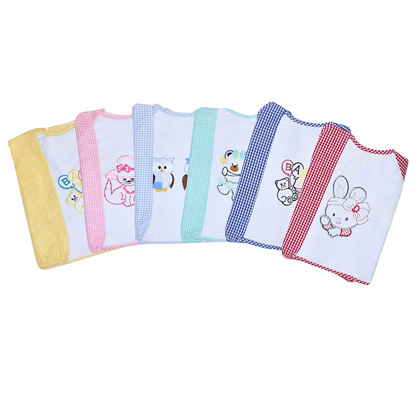 Kit 6 Babadores Avental com Mangas