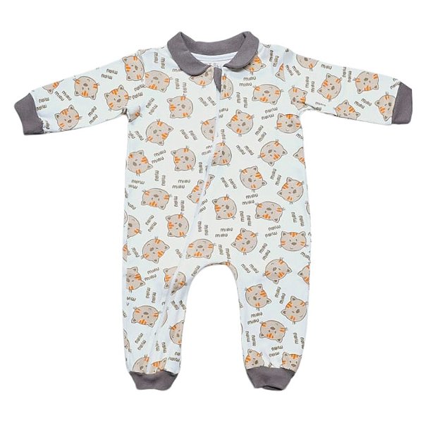 Macacão Longo Suedine Gatinhos