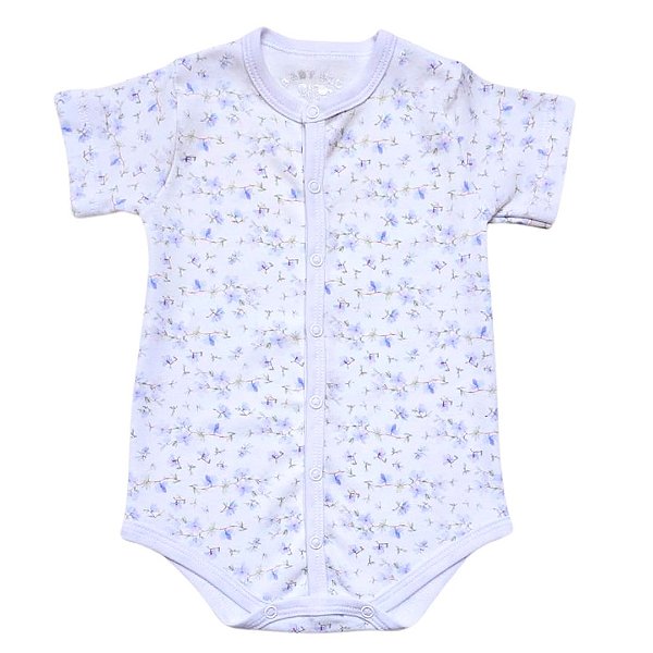 Body Infantil Manga Curta - Botão frontal