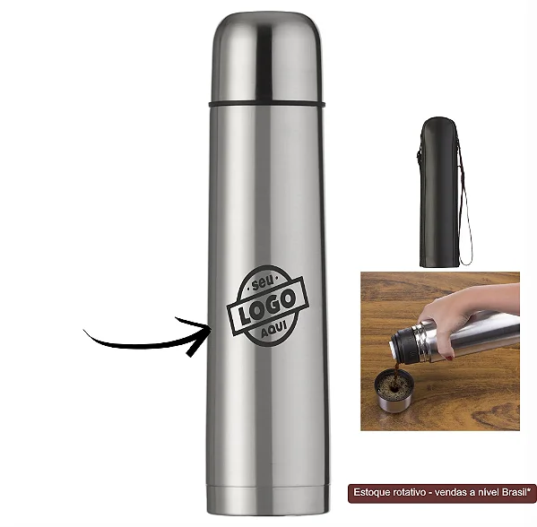 Garrafa Térmica Inox 1L Personalizada