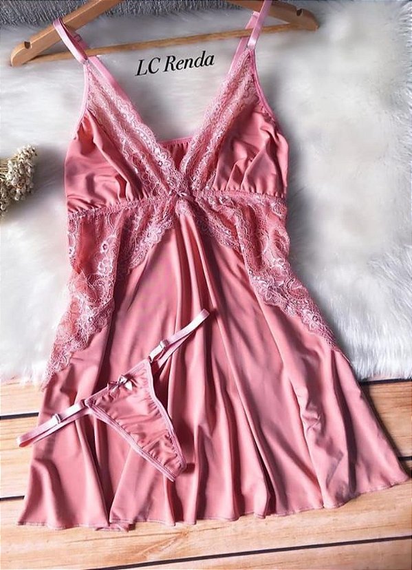 Camisola Sensual com Detalhes em Renda - Lc Renda