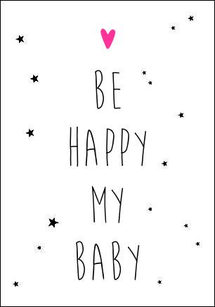 Quadro Infantil Be Happy my Baby Rosa